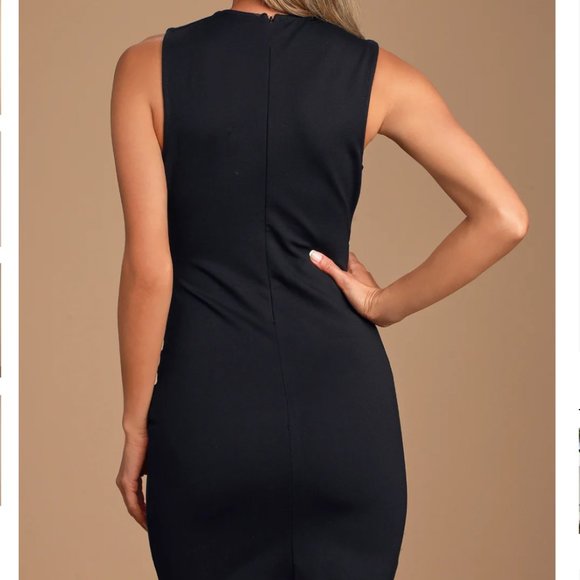 Black Wrap Mini Dress - Picture 2 of 5